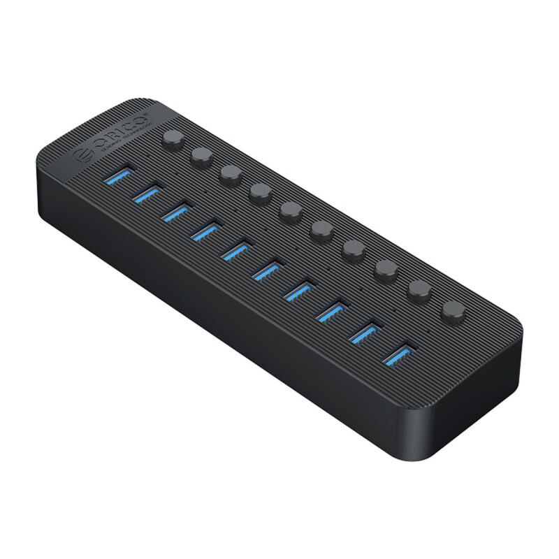 Orico Aktywny hub 10xUSB-A 5Gbps BC 1.2 48W czarny | PartsPC.pl