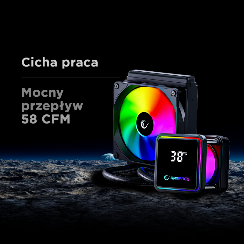 Rampage INFINITE V120 Chłodzenie wodne 120MM ARGB, białe