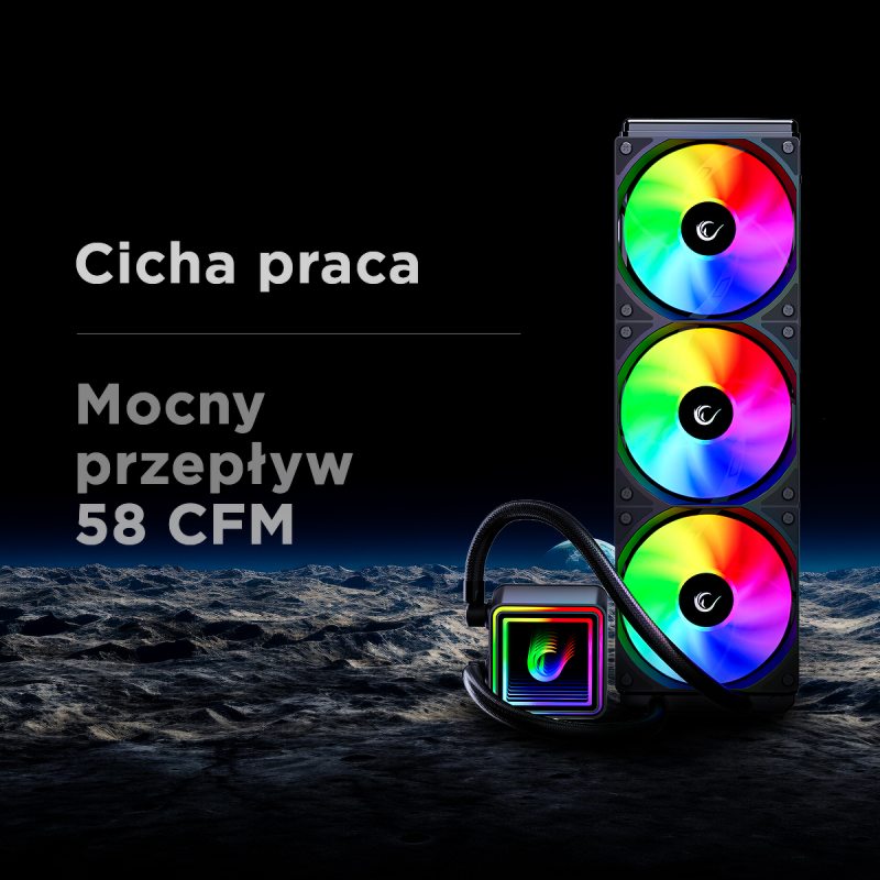 Rampage INFINITE V360 Chłodzenie wodne 360MM ARGB, czarne