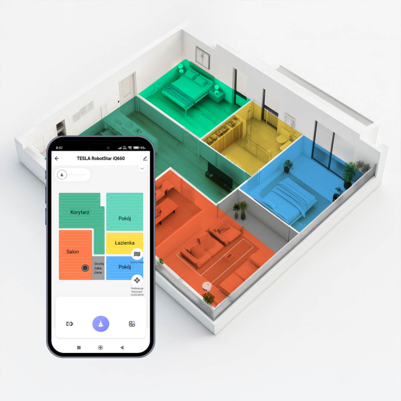 TESLA RoboStar iQ660 Sprzątający robot mopujący, biały