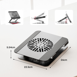 Unitek Podstawka chłodząca pod laptopa regulowana 360°, 8''- 17,3''