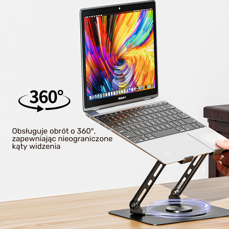 Unitek Podstawka chłodząca pod laptopa regulowana 360°, 8''- 17,3''