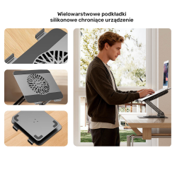 Unitek Podstawka chłodząca pod laptopa regulowana 360°, 8''- 17,3''