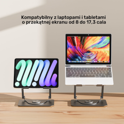 Unitek Podstawka chłodząca pod laptopa regulowana 360°, 8''- 17,3''