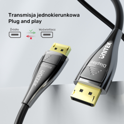 Unitek Kabel światłowodowy 8K Display Port 2.1 20m