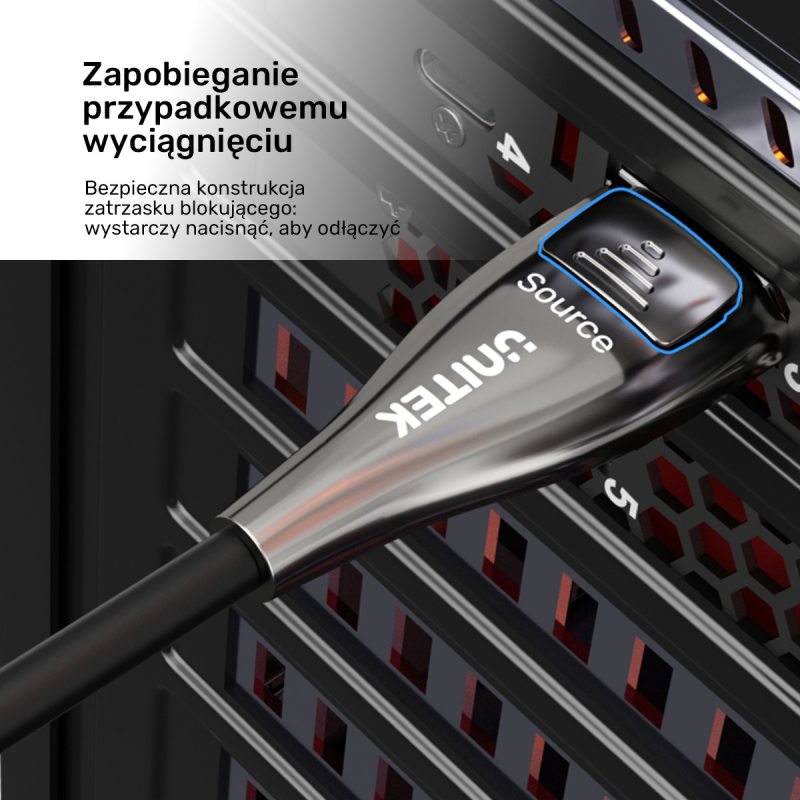 Unitek Kabel światłowodowy 8K Display Port 2.1 30m