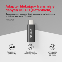 Unitek Adapter blokujący dane USB-C