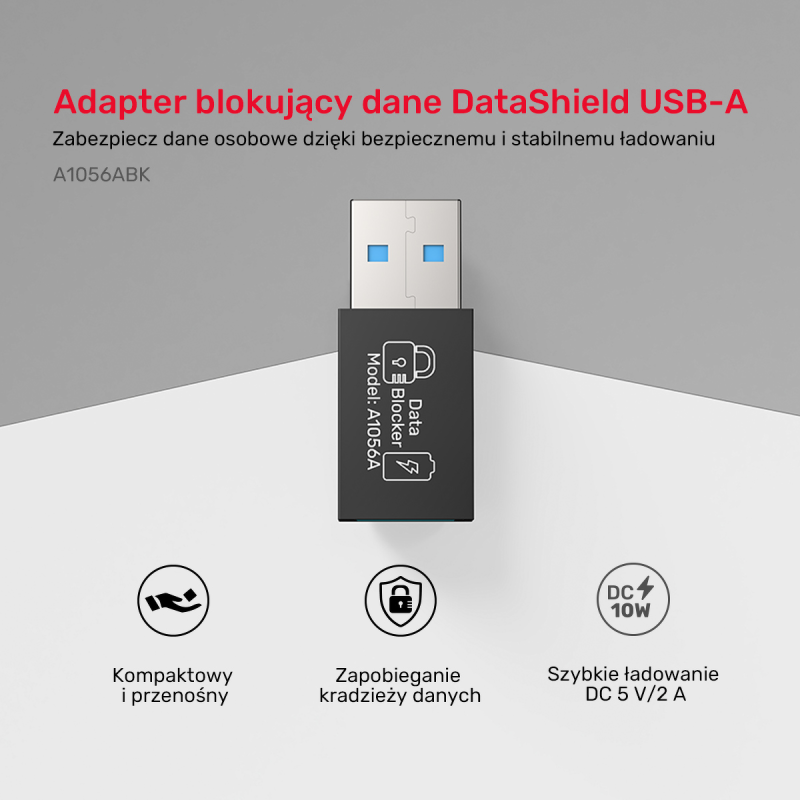 Unitek Adapter blokujący dane  USB-A