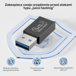 Unitek Adapter blokujący dane  USB-A
