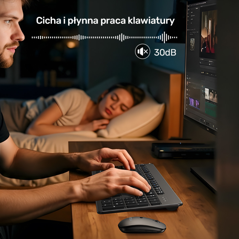 Unitek Zestaw SlimDuo 2.4G bezprzewodowa myszka i klawiatura