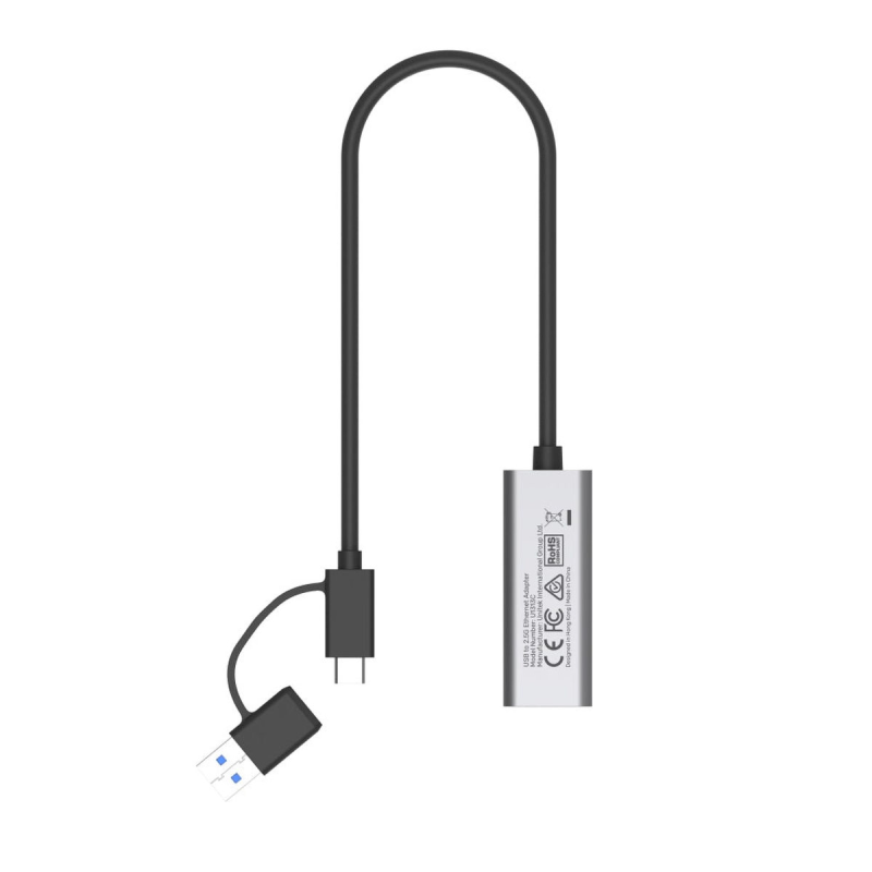 Unitek Hybrydowy adapter USB-C/USB-A do sieci Gigabit Ethernet 2,5G