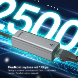 Unitek Hybrydowy adapter USB-C/USB-A do sieci Gigabit Ethernet 2,5G