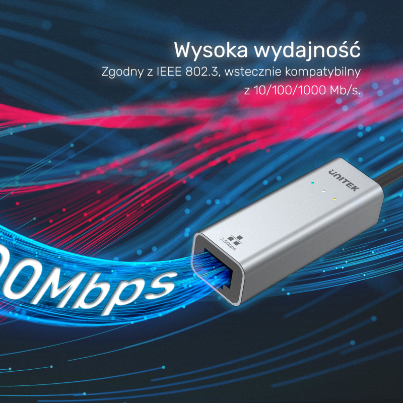 Unitek Hybrydowy adapter USB-C/USB-A do sieci Gigabit Ethernet 2,5G