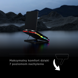 Rampage Glacier Gamingowa podstawka chłodząca pod laptop 14–17”, 2600RPM, czarna