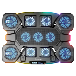 Rampage Glacier Gamingowa podstawka chłodząca pod laptop 14–17”, 2600RPM, czarna