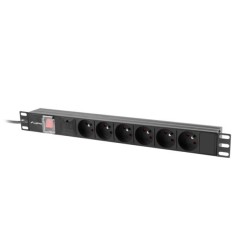 Listwa zasilająca Lanberg RACK PDU 19" 1U 10A 6x PL 2m czarna