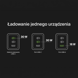 Belkin Powerbank 20 000 mAh, 30W, wbudowany kabel USB-C, USB-C, USB-A, niebieski