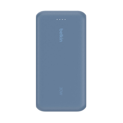 Belkin Powerbank 20 000 mAh, 30W, wbudowany kabel USB-C, USB-C, USB-A, niebieski