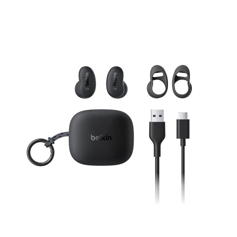 Belkin Słuchawki półotwarte douszne do spania, IPX4, Bluetooth 6.0, czarne