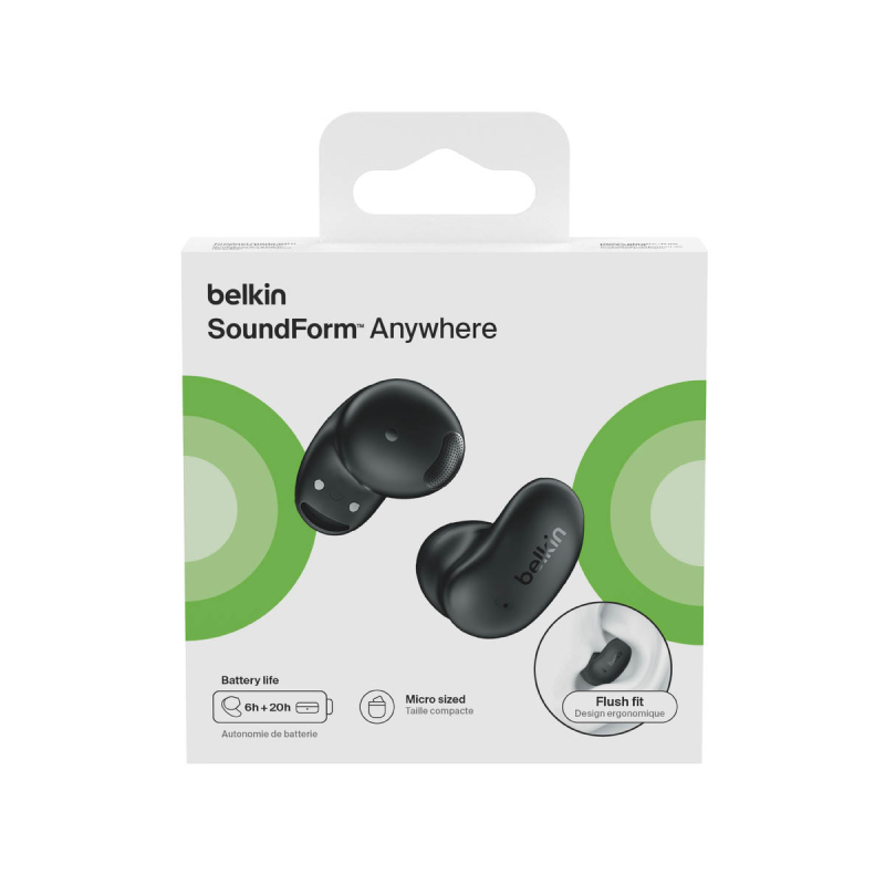 Belkin Słuchawki półotwarte douszne do spania, IPX4, Bluetooth 6.0, czarne