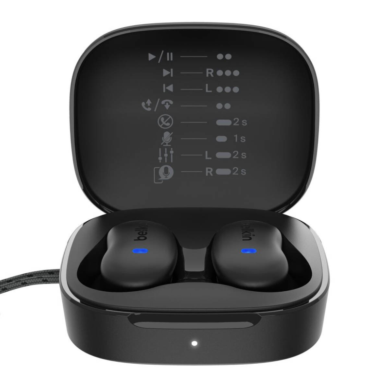 Belkin Słuchawki półotwarte douszne do spania, IPX4, Bluetooth 6.0, czarne