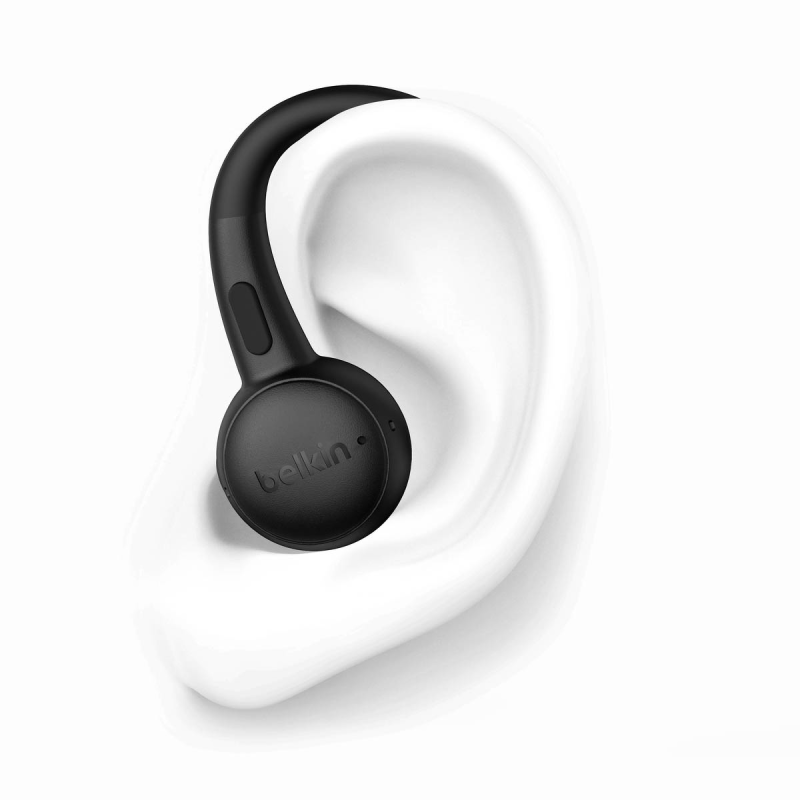 Belkin Słuchawki douszne z zaczepami, wodoodporne IP54, Bluetooth 5.4, czarne