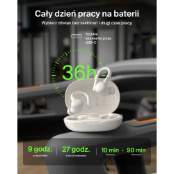 Belkin Słuchawki douszne z zaczepami, wodoodporne IP54, Bluetooth 5.4, kremowe