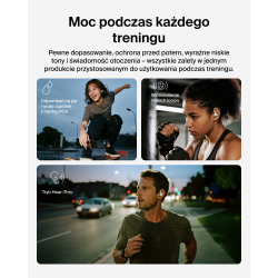 Belkin Słuchawki douszne z zaczepami, wodoodporne IP54, Bluetooth 5.4, kremowe