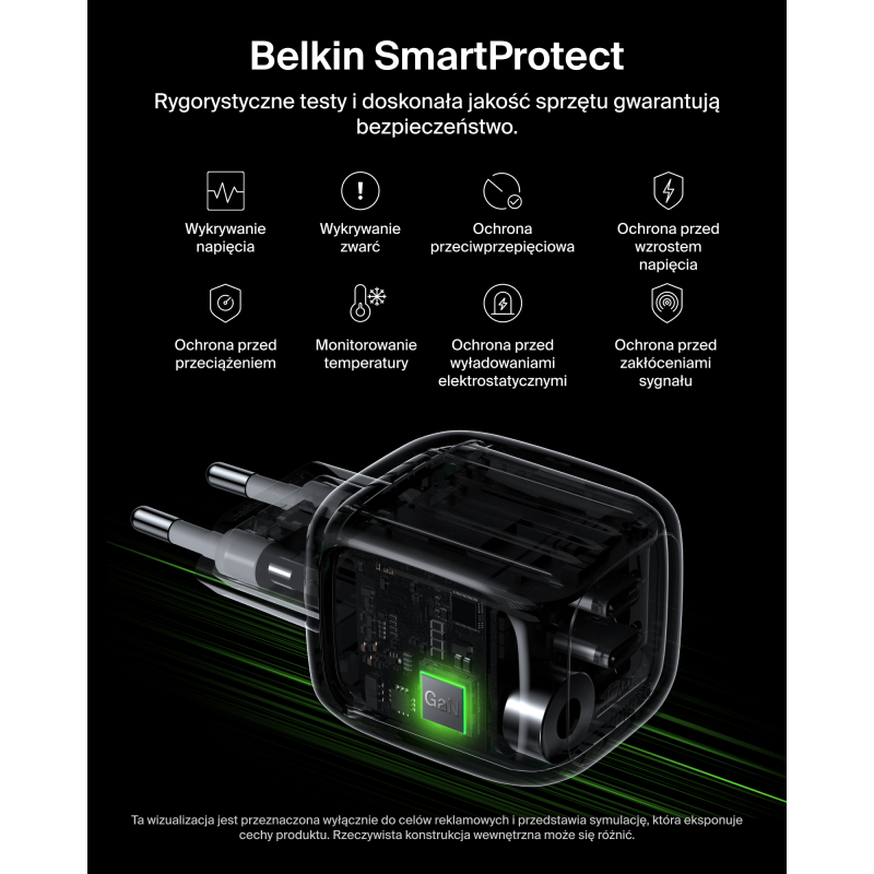 Belkin Ładowarka sieciowa, 2 porty USB-C, 50W, biała