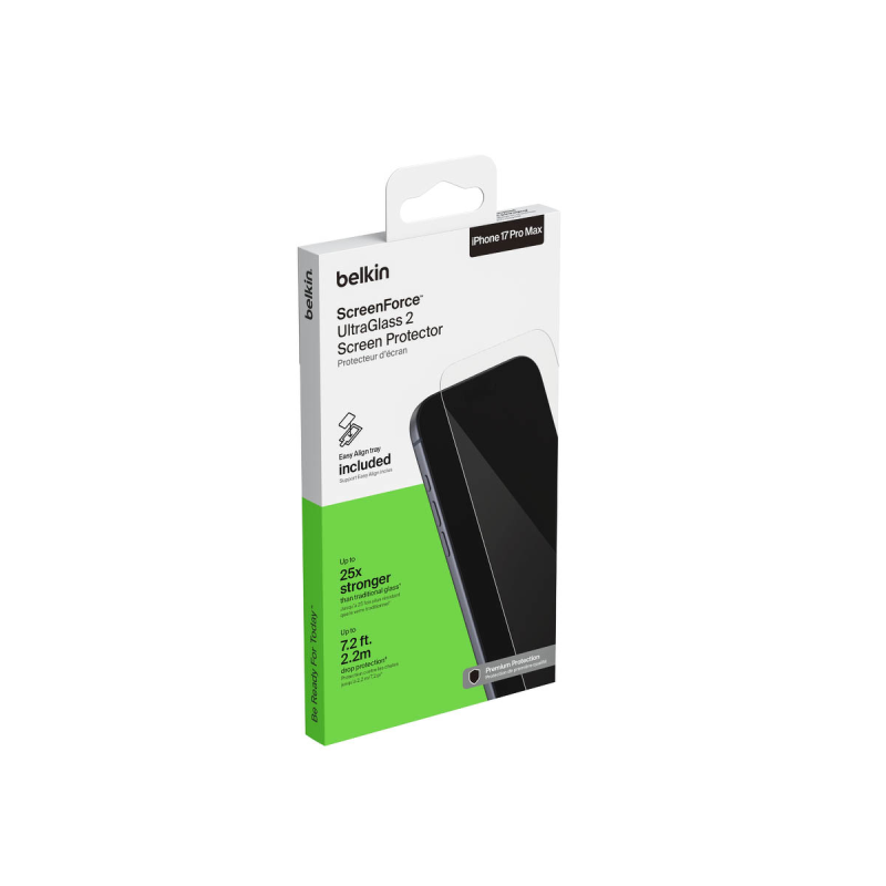 Belkin Szkło na iPhone 17 Pro Max, UltraGlass 2, z aplikatorem