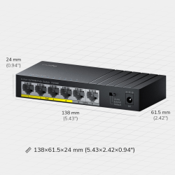 CUDY FS106P | przełącznik sieciowy, 6-portowy, PoE+, 36W