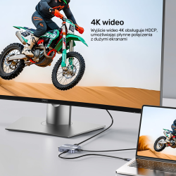 Unitek Magnetyczny czytnik kart SD/Micro SD 6w1 | PD100W | 4K@60Hz | 5Gbps