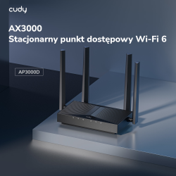CUDY AP3000D | Access Point (AP), Wi-Fi 6, 2,4GHz/5GHz, Multi-Gigabit, PoE