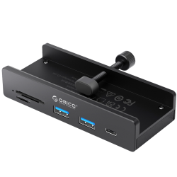 Orico Aktywny hub USB-C 10Gbps, 15W, przykręcany, 2x USB-A, czytnik SD, USB-C, czarny