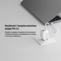 Belkin Ładowarka 70W GaN, 2x USB-C, USB-A, podróżna (EU, US, UK), biała