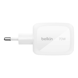 Belkin Ładowarka 70W GaN, 2x USB-C, USB-A, podróżna (EU, US, UK), biała