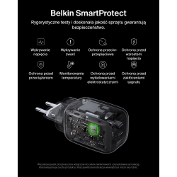 Belkin Ładowarka 100W GaN, 2x USB-C, USB-A, podróżna (EU, US, UK), biała