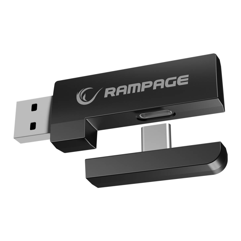 Rampage RETSU Słuchawki bezprzewodowe nauszne BT 2.4G RGB czarne
