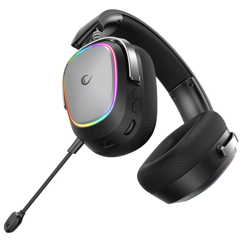 Rampage RETSU Słuchawki bezprzewodowe nauszne BT 2.4G RGB czarne