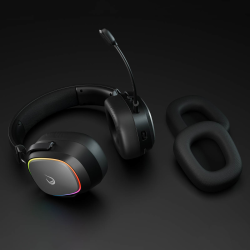 Rampage RETSU Słuchawki bezprzewodowe nauszne BT 2.4G RGB czarne