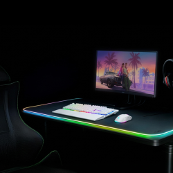 Rampage Fortuna Zestaw gamingowy klawiatura z podkładką i mysz 12800 DPI, biały