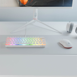 Rampage Klawiatura mechaniczna gamingowa Radiant K11 60% RGB Blue Switch, biała