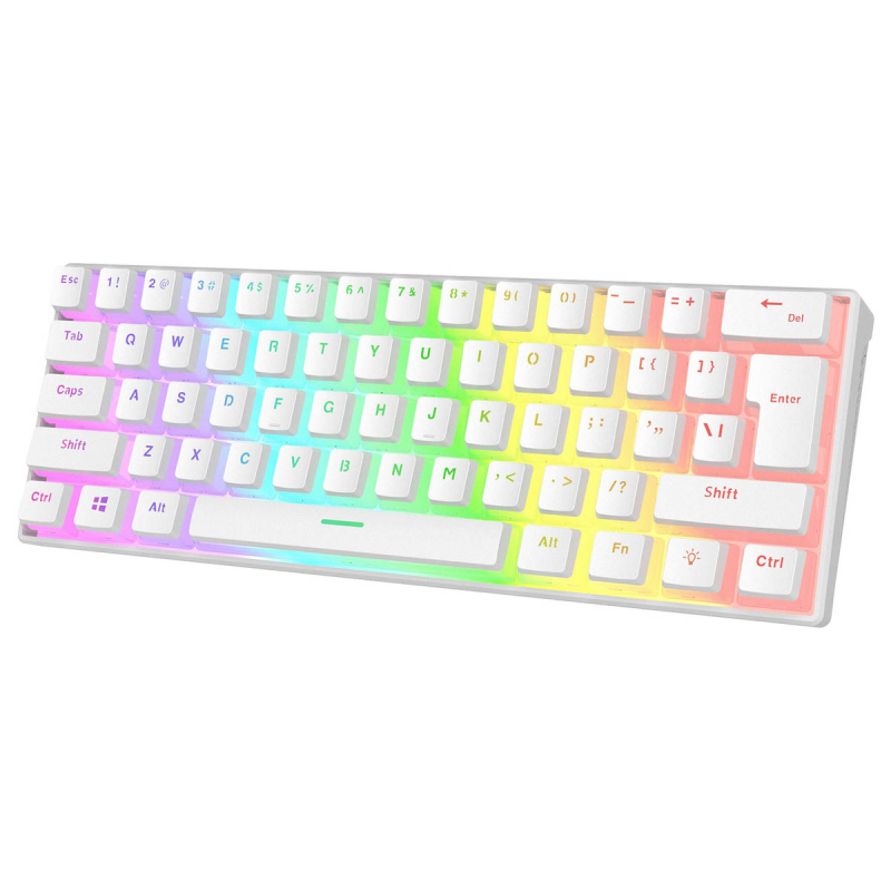 Rampage Klawiatura mechaniczna gamingowa Radiant K11 60% RGB Blue Switch, biała
