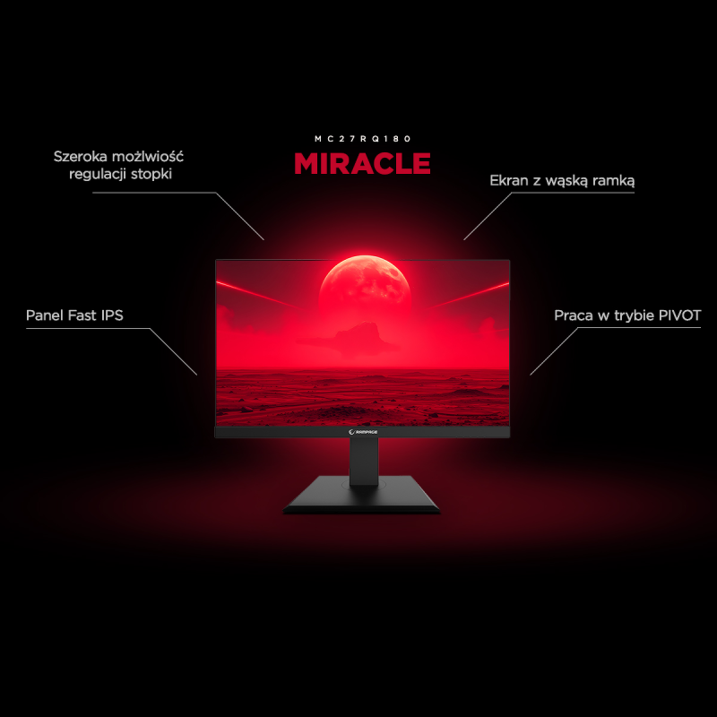 Rampage Miracle Monitor gamingowy 27'' 180Hz 1ms QHD 2K