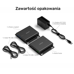 Unitek Przedłużacz USB 5 Gb/s 100 m przez Ethernet z hubem