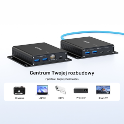 Unitek Przedłużacz USB 5 Gb/s 100 m przez Ethernet z hubem