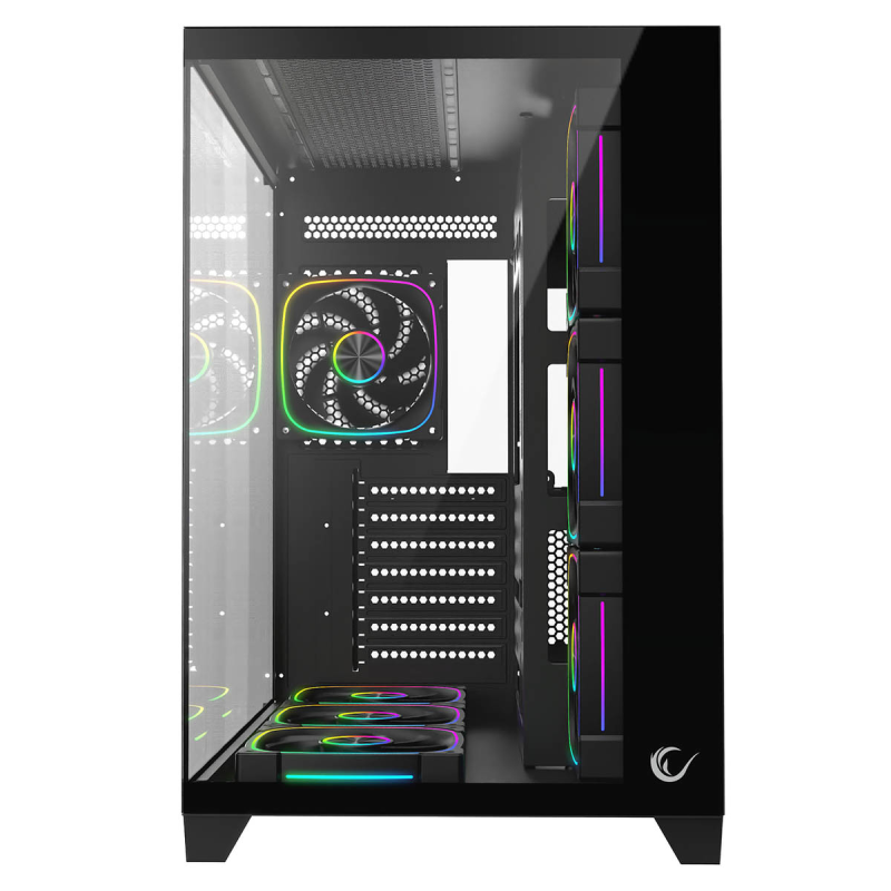 Rampage Obudowa PC ze szkłem hartowanym SEALITE 7x wentylator ARGB PWM Czarna
