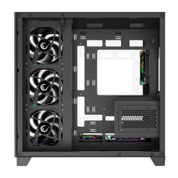 Rampage Obudowa PC ze szkłem hartowanym SEALITE 7x wentylator ARGB PWM Czarna