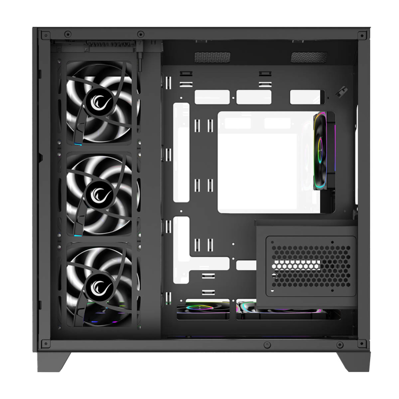 Rampage Obudowa PC ze szkłem hartowanym SEALITE 7x wentylator ARGB PWM Czarna