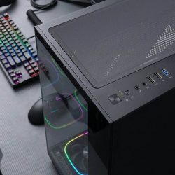 Rampage Obudowa PC ze szkłem hartowanym SEALITE 7x wentylator ARGB PWM Czarna
